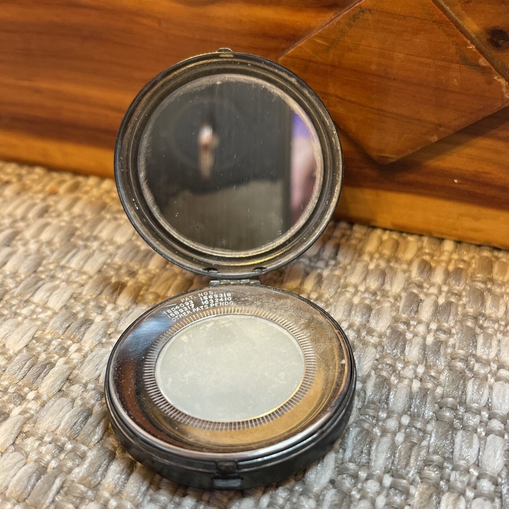 Vintage antique‎ Vivaudou compact good mirror 20's Enamel Floral - Picture 4 of 12